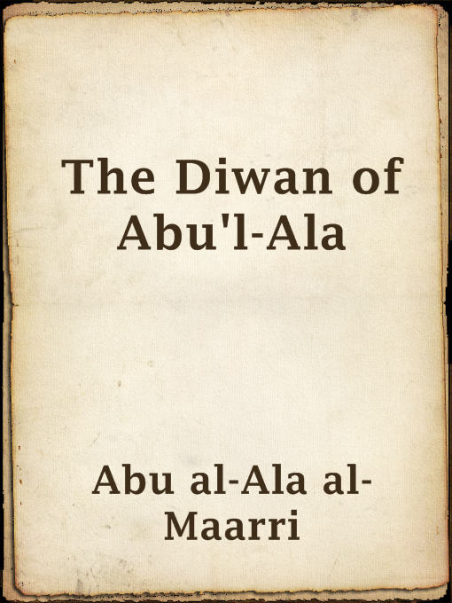 Cover image for The Diwan of Abu'l-Ala
